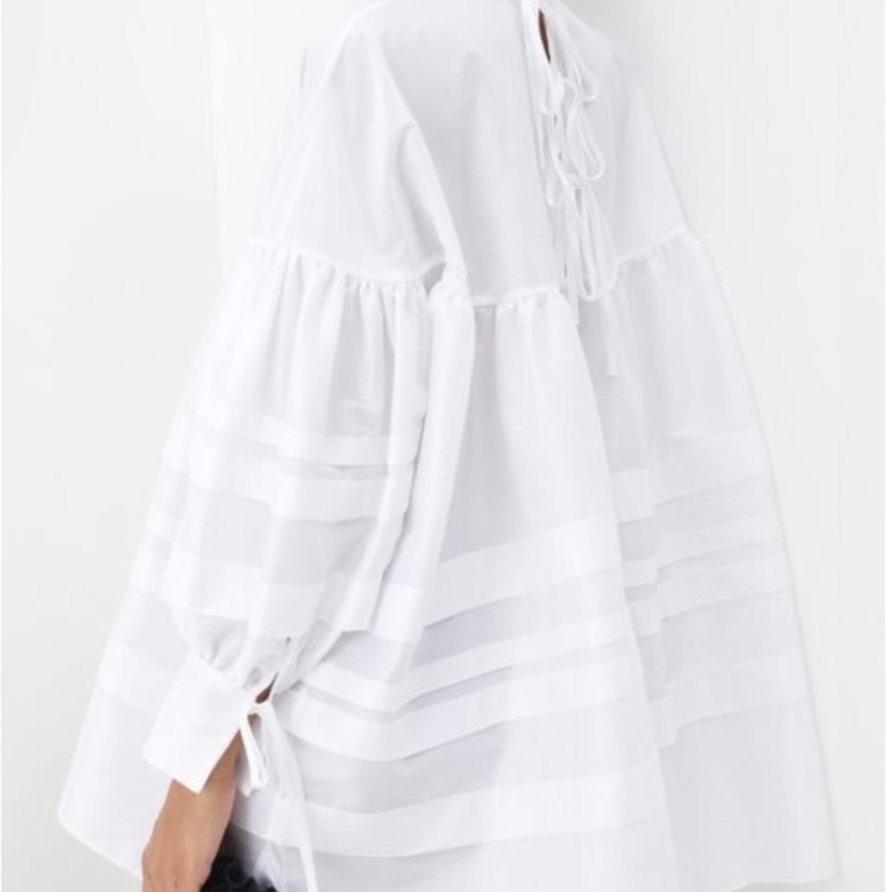 Cecilie Bahnsen White Ruffled Mini Dress - Picture 3 of 10